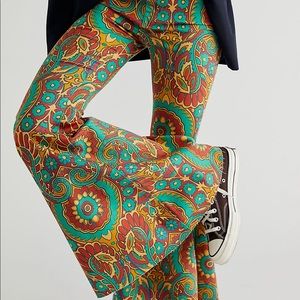 Free People Just Float on Printed Flare Jeans